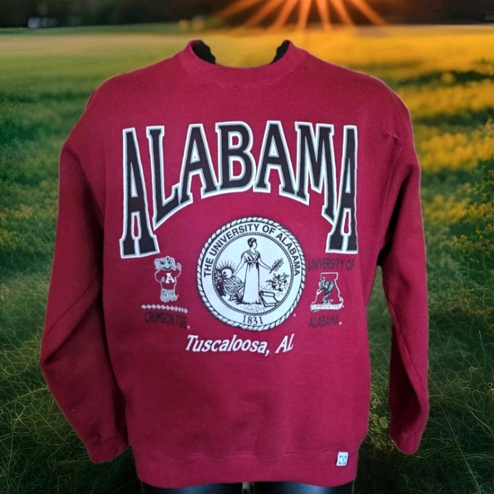 Vintage 90's Discus Athletic Alabama Crimson Tide Sweatshirt Repaired READ